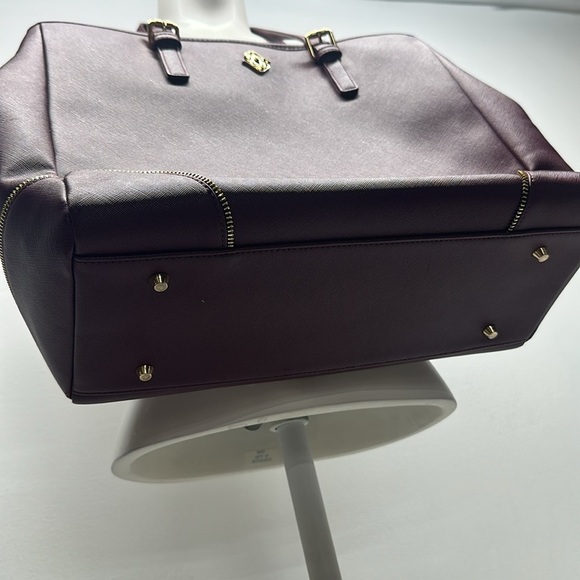 Glass Ladder Co Michelle Tote Bag Purse Leather Limited Edition Merlot Red - Picture 4 of 12